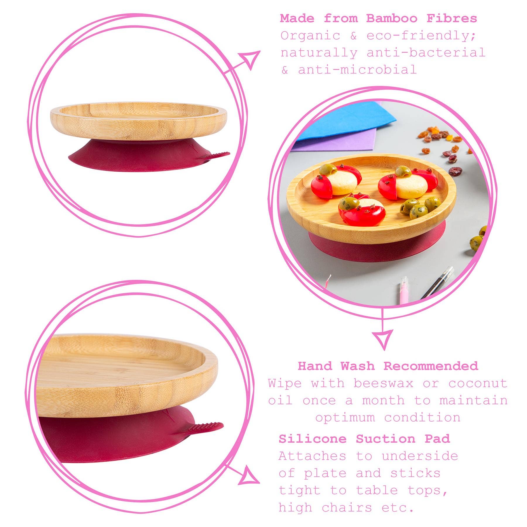Rinkit Ltd – Engroshandel Middagstallerken – Børn og baby – Lille spisestue børn bambus suge rund plade35