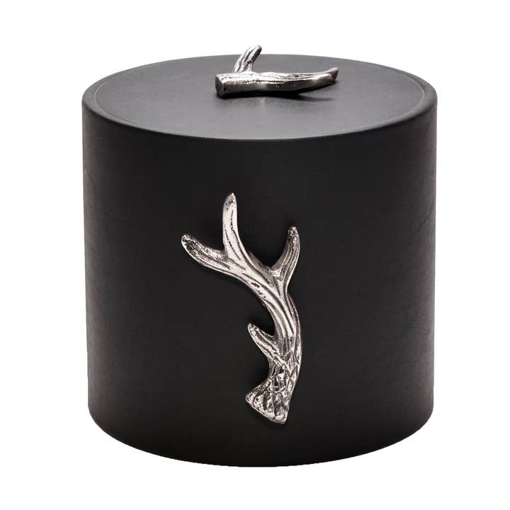 Zwarte Italiaans Lederen Imitatie met Geweien 3 qt IJsemmer voor wholesale door MR. ICE BUCKET, LLC.