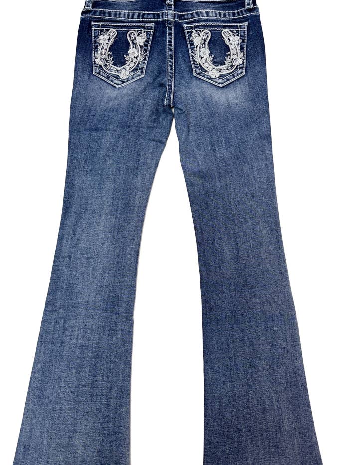 Ferradura/Floral Modify Botim Boot Cut para Rapariga | GB-52000SL por atacado de Grace in LA