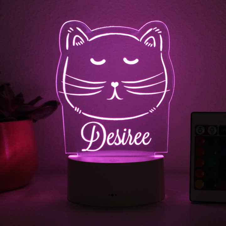 Luzes nocturnas de criança personalizadas | Gato por atacado de Etchey