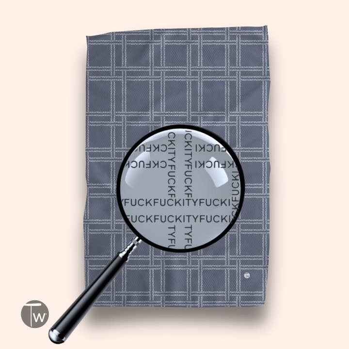 F-ity Plaid Illusion Tea Towel for wholesale by Twisted Wares