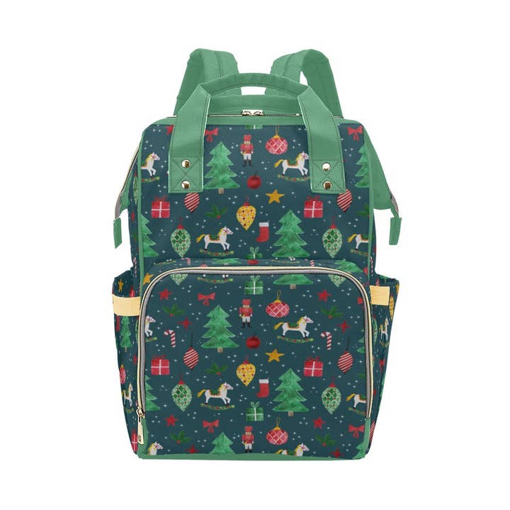 E então isto é saco de fraldas de Natal Mochila multifunções para fraldas e saco para fraldas por atacado de Green Cheeks