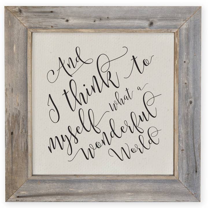 And I Think To Myself... (Script) - Rustic Frame for wholesale by Brayden and Brooks