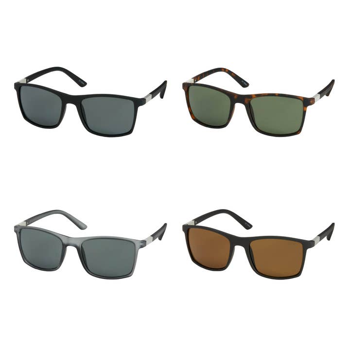 Blue Gem Sunglasses Inc - Wholesale Sunglasses - Men's - 1553 - 805 - Onyx and Tort Wrap Sunglasses