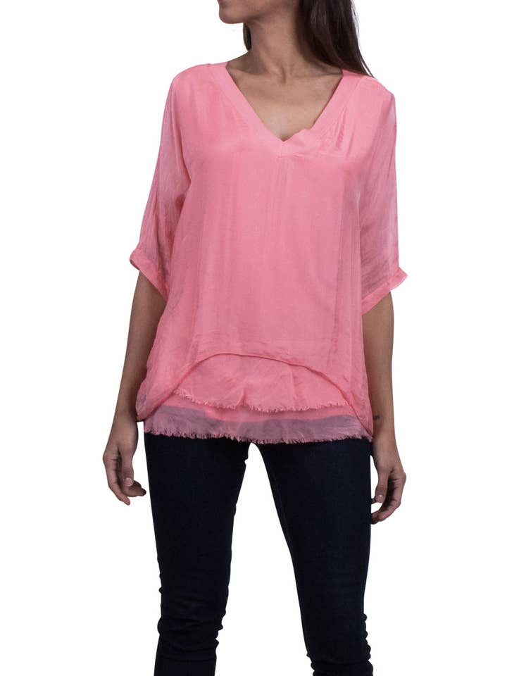 Gigi Moda - Wholesale Kaftan - Women's - Raw Edges V-Neck Kaftan2