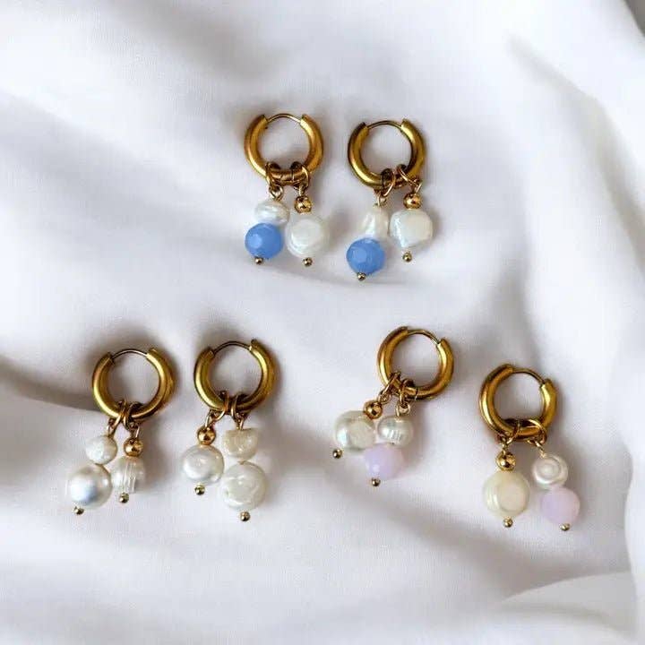 OE! - Wholesale Dangle Earrings - Pearl Rose - cerchi2
