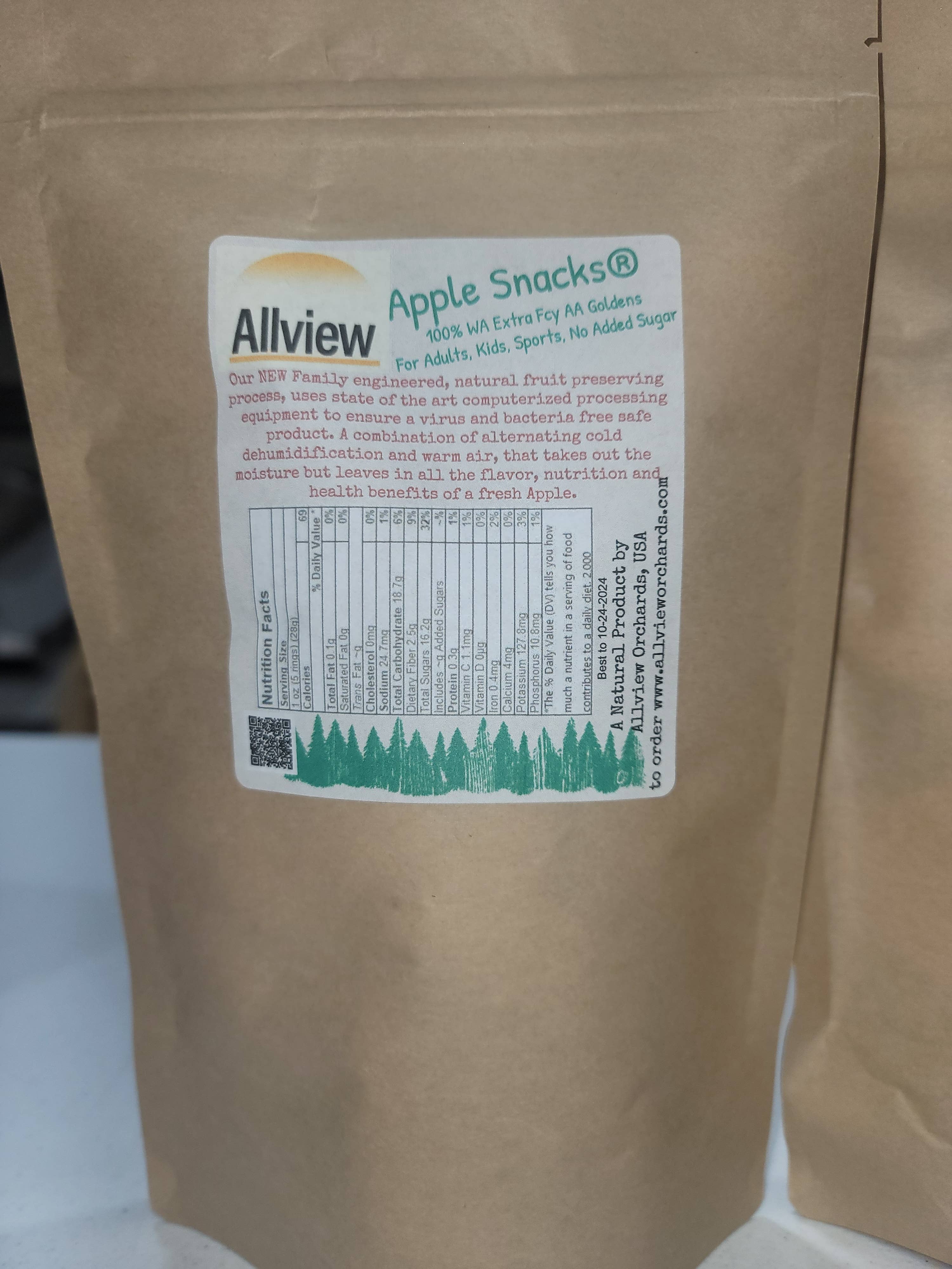 ALLVIEW ORCHARDS - Wholesale Dried/Dehydrated Fruit - ON SALE NOW -Golden Delicious Apple Snack Bag3