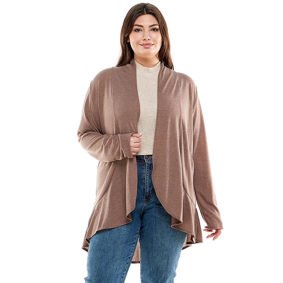 Azules Clothing – Großhandel Strickjacke – Damen – AJK-3016HCX-Plus-Damen-Strickjacke mit langen Ärmeln und Rüschen15