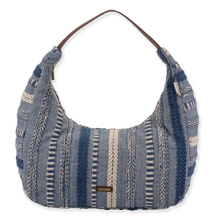 Blue, Woven Blues Scoop Tote for wholesale by Headwear & Handbag Collections by Sun 'N' Sand