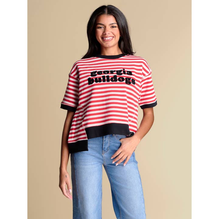 The Stripe Chenille Boxy Top | Georgia for wholesale by Stewart Simmons