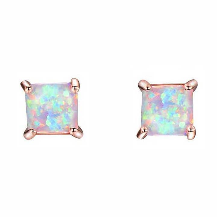 Trust Your Intuition Square Opal Earrings for wholesale by Plain To Polished