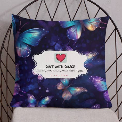 Butterfly Lover's Decorative Yet Comfortable Premium Pillow for wholesale by Grit with Grace, LLC