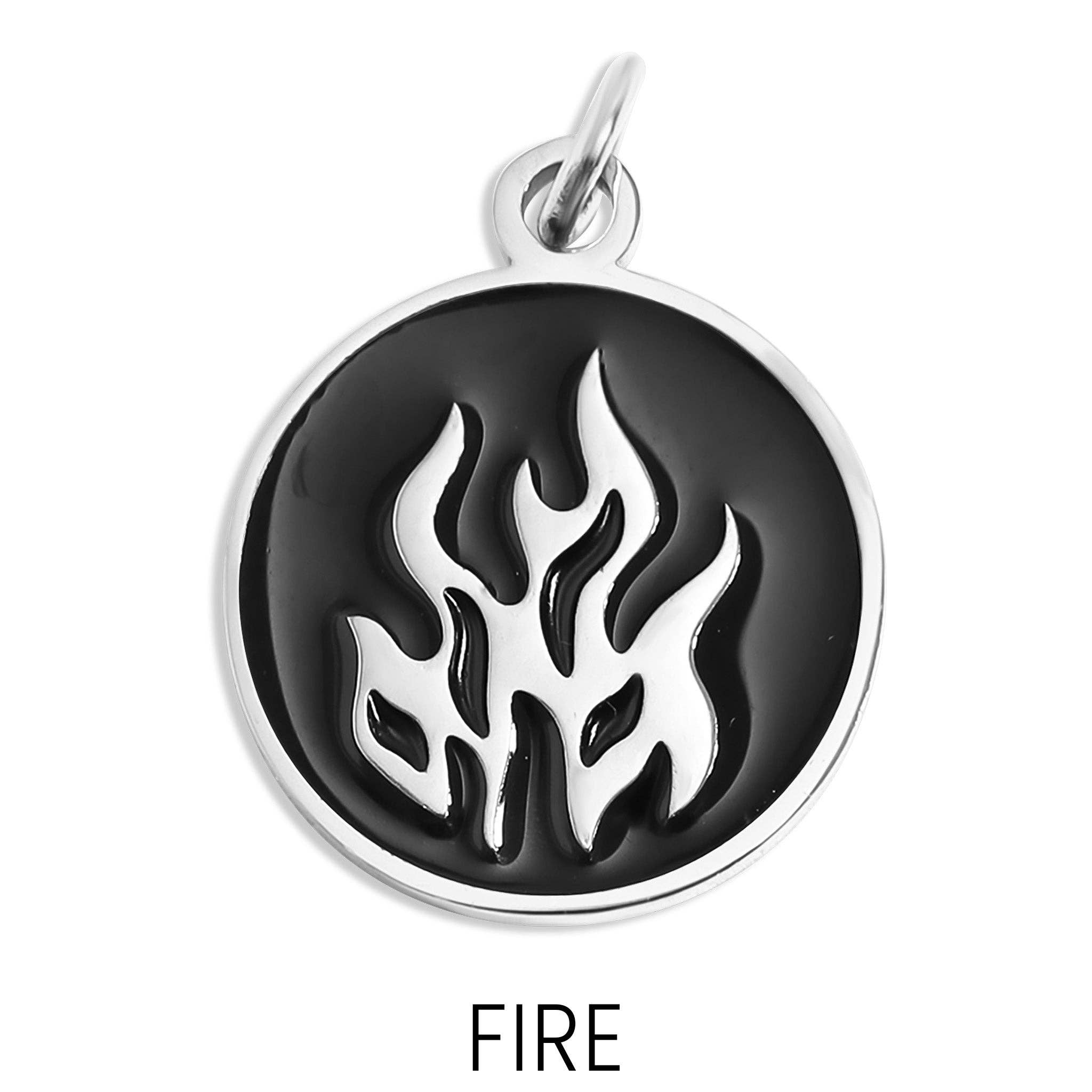 WJW - Wholesale Individual Charm/Pendant - 18K Gold PVD Stainless Steel Earth, Fire, Water, & Air Element Pendant6