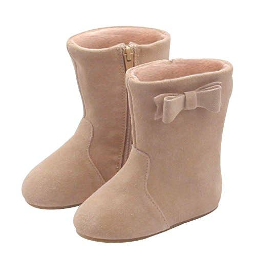 Ægte Suede Toddler Tan Læder Støvler til drenge og piger for engroshandel hos Izzy & Roo