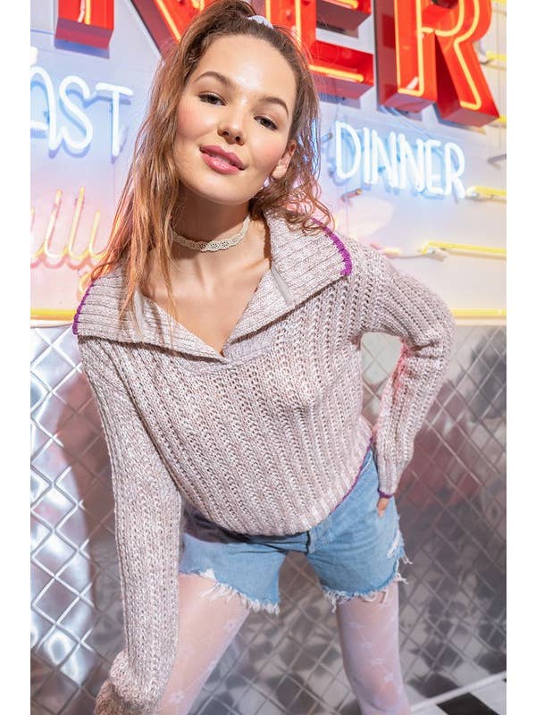 ILLA ILLA - Wholesale Knit Sweater - Women's - Slouchy Pullover Sweater8