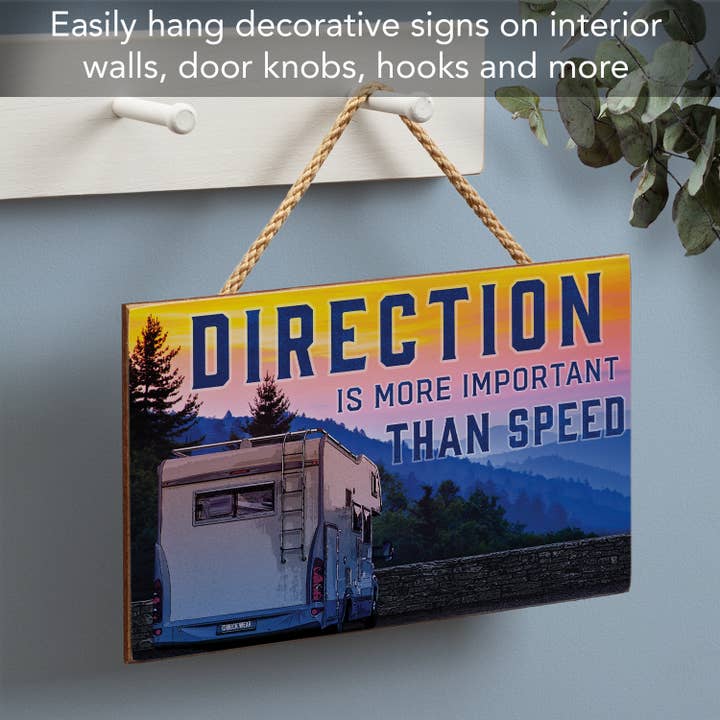 Conimar Promotions - Wholesale Sign - "Direction" Hanging Wood Wall Sign 9.5" x 5.75" 4