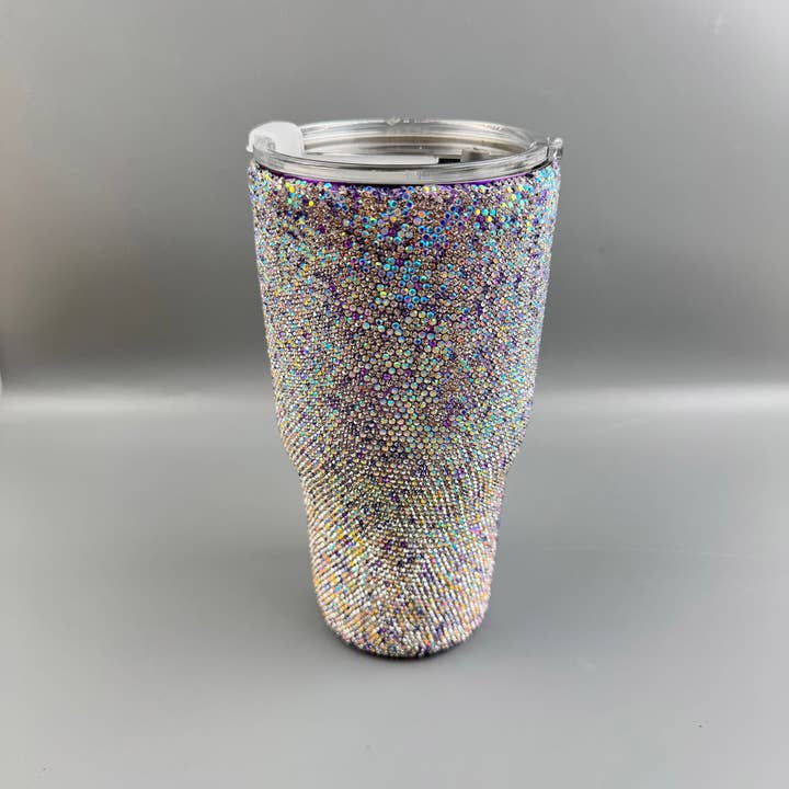 Ole - Wholesale Insulated Mug/Tumbler - Ceramic Rhinestone Stainless Steel Thermos Mug 30oz CR001311