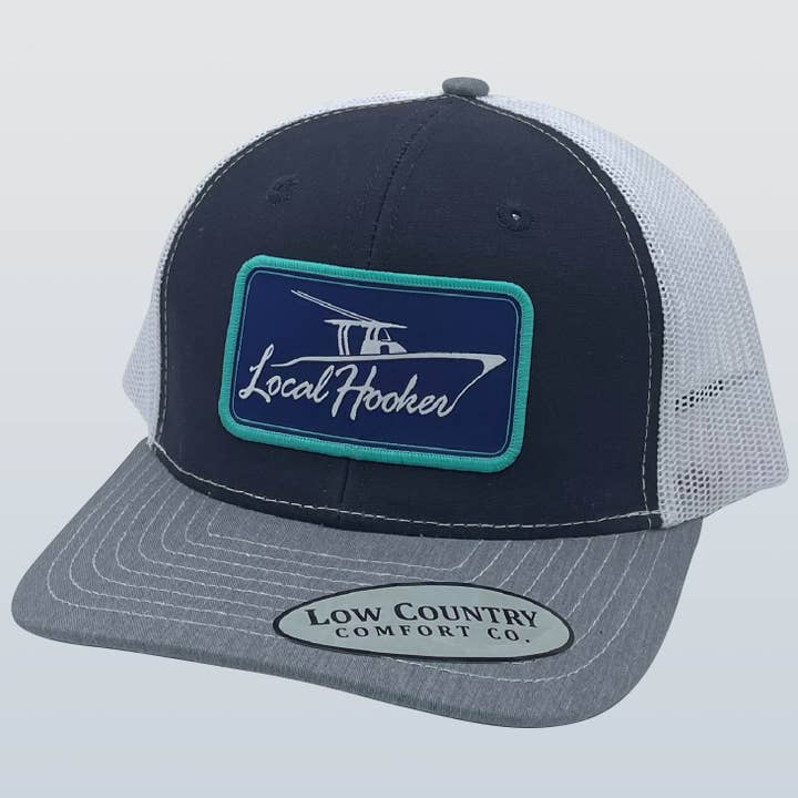 Local Hooker Charter Boat Patch Heather/Navy/White for wholesale by Local Hooker