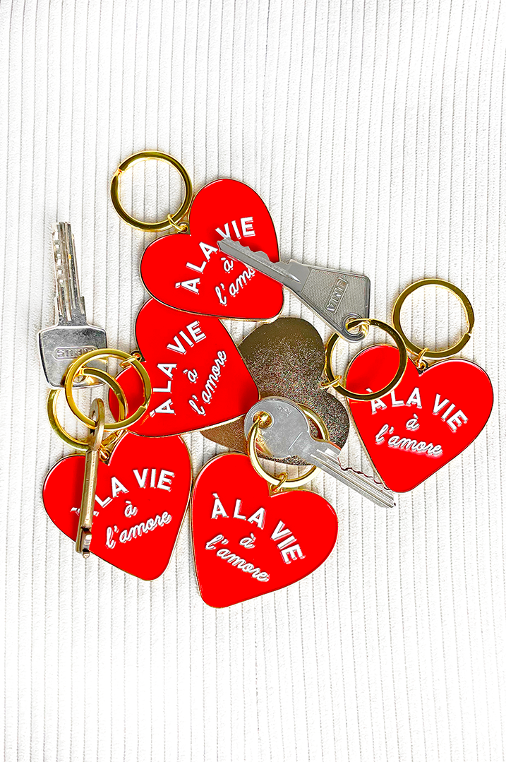 Un baiser français s'il vous plaît - Vente Porte-clés – unisexe - Porte-clés coeur rouge7