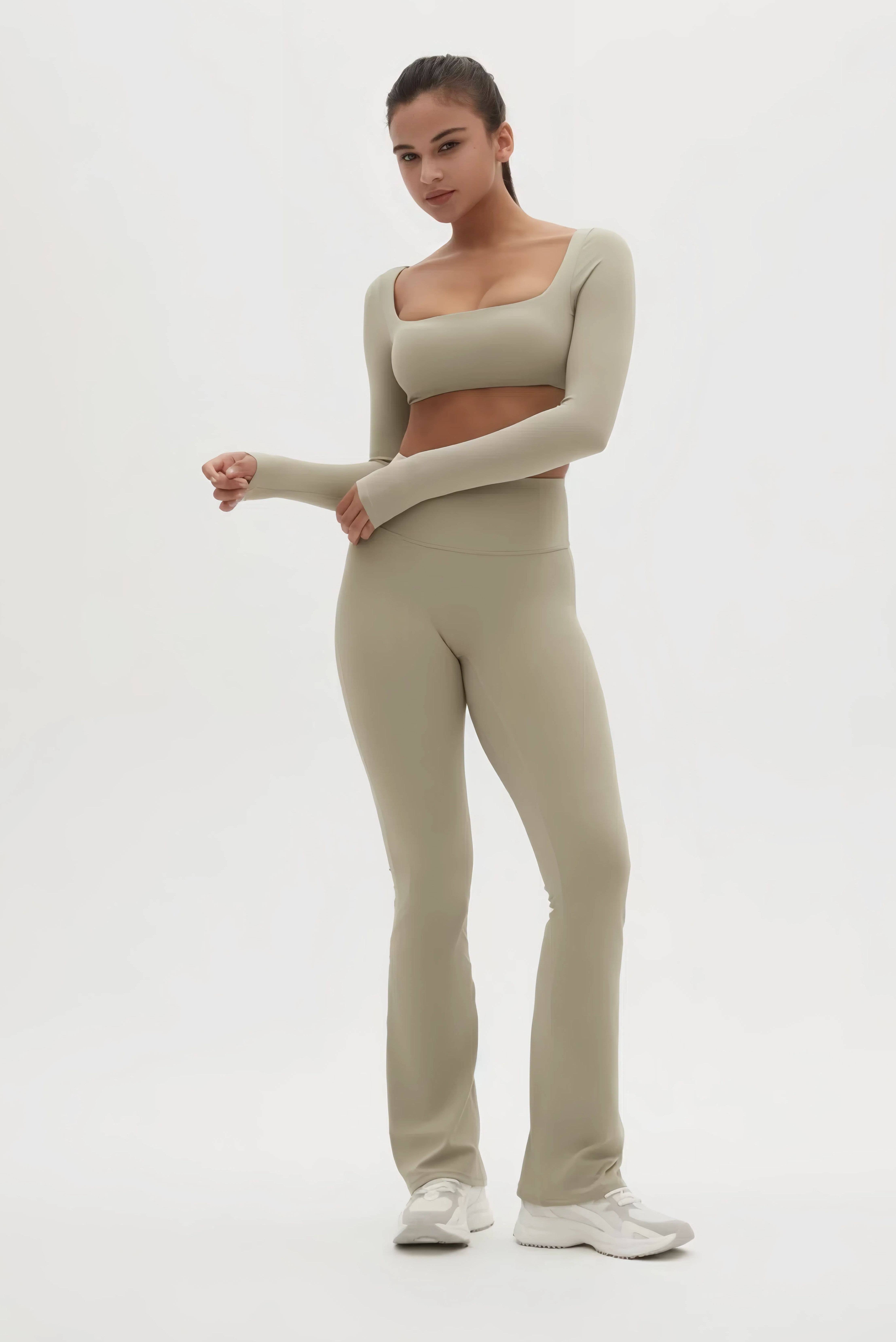 Mantra Active - Wholesale Activewear Set - Women's - Zoey Super Crop Top and Flare Yoga Pant Activewear Set 4