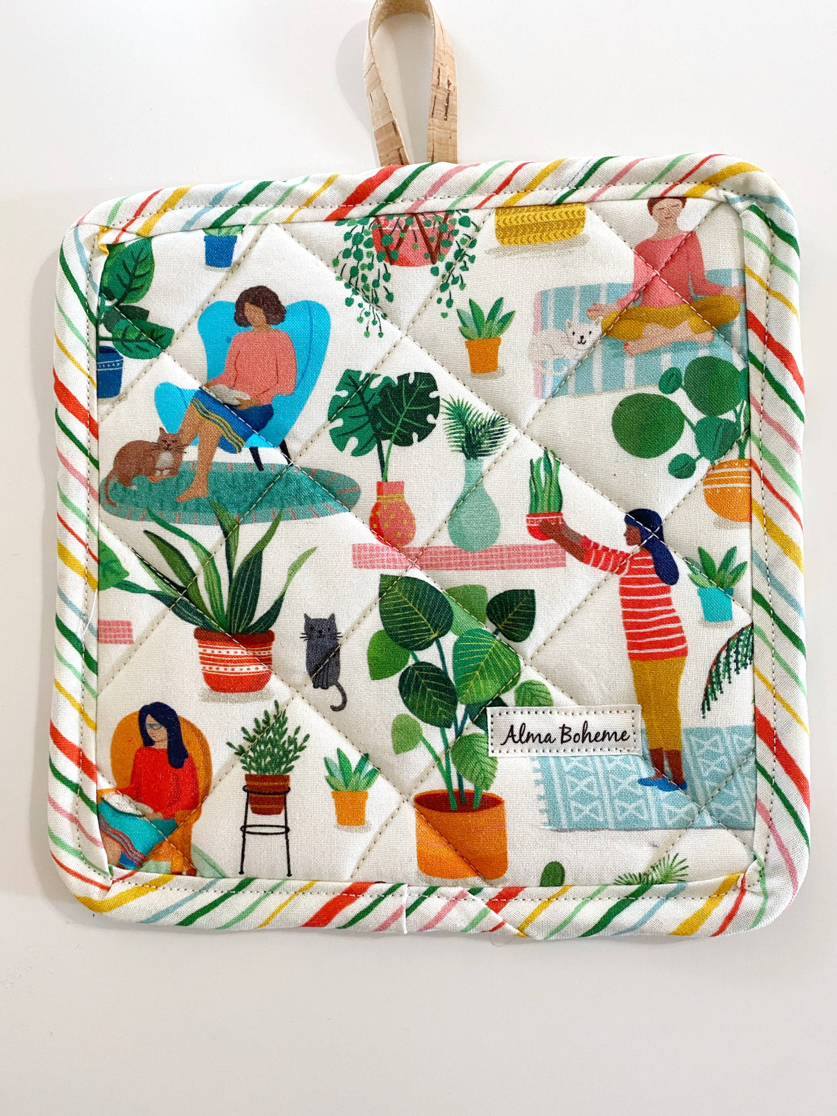 Alma Boheme Handmade - Wholesale Ovenwant/pothouder - Duurzame pannenlap van kurk en katoen met zakje67