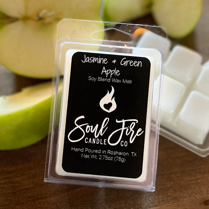 Jasmine & Green Apple Wax Melt for wholesale by Soul Fire Candle Company