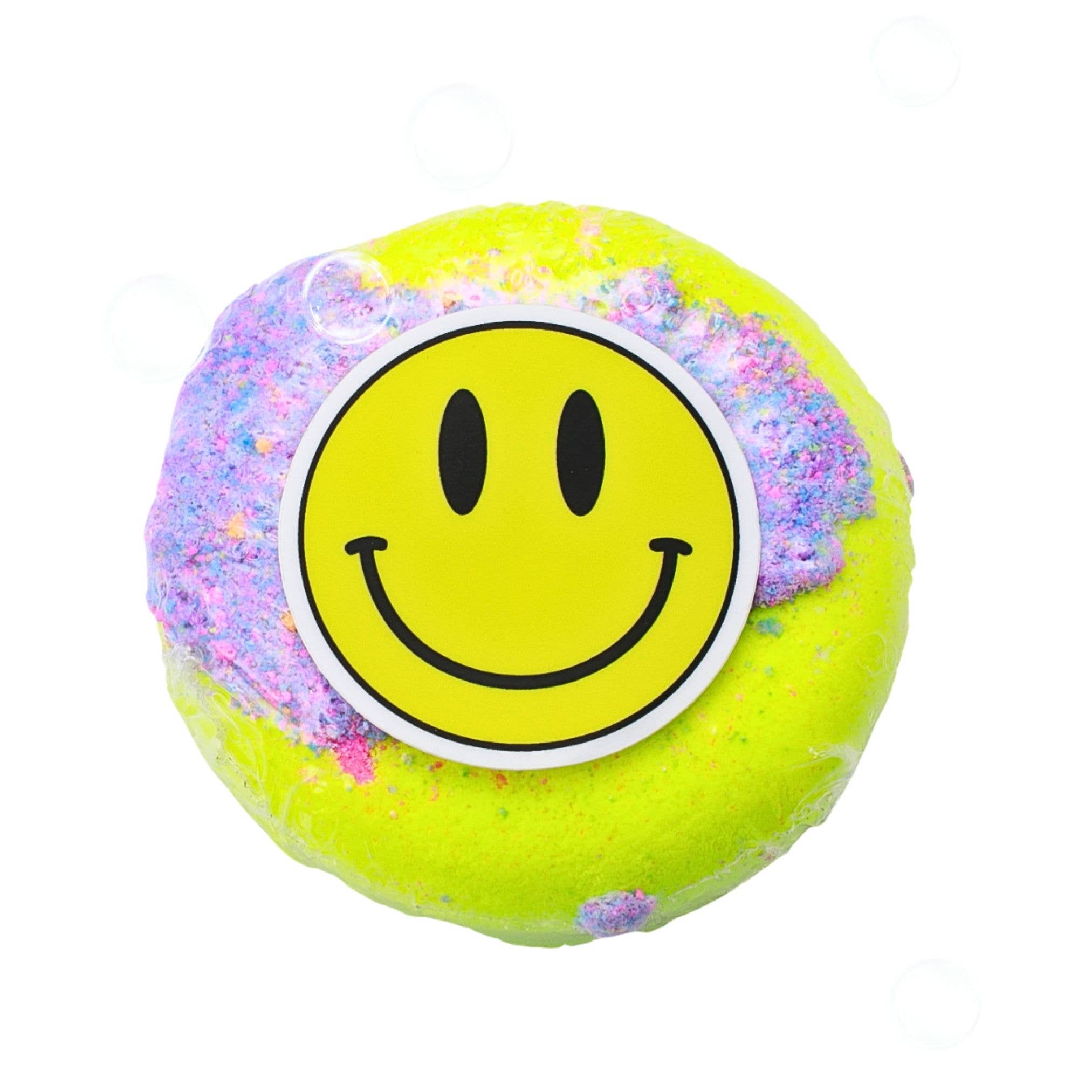 garb2ART - Vente Bombe de bain/poudre effervescente pour le bain - Paquet d'autocollants Donut Bath Bomb + Preppy Face | Jaune0