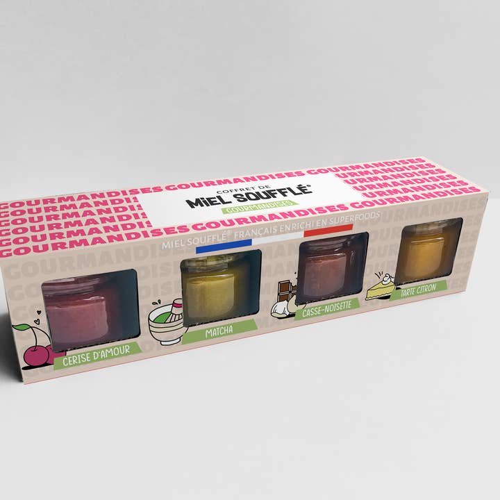 Coffret de 4 mini miels soufflés - Gourmandises pour la vente par Panacea