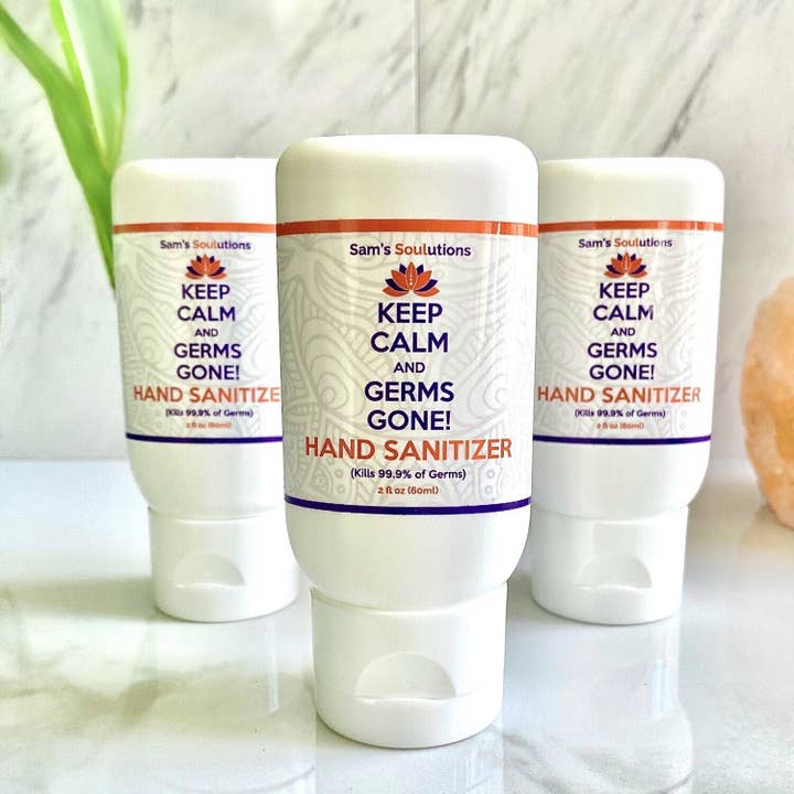 Keep Calm Hand Sanitizer (Bundle of Three Tubes) for wholesale by Sam's Soulutions Plant-Based Beauty