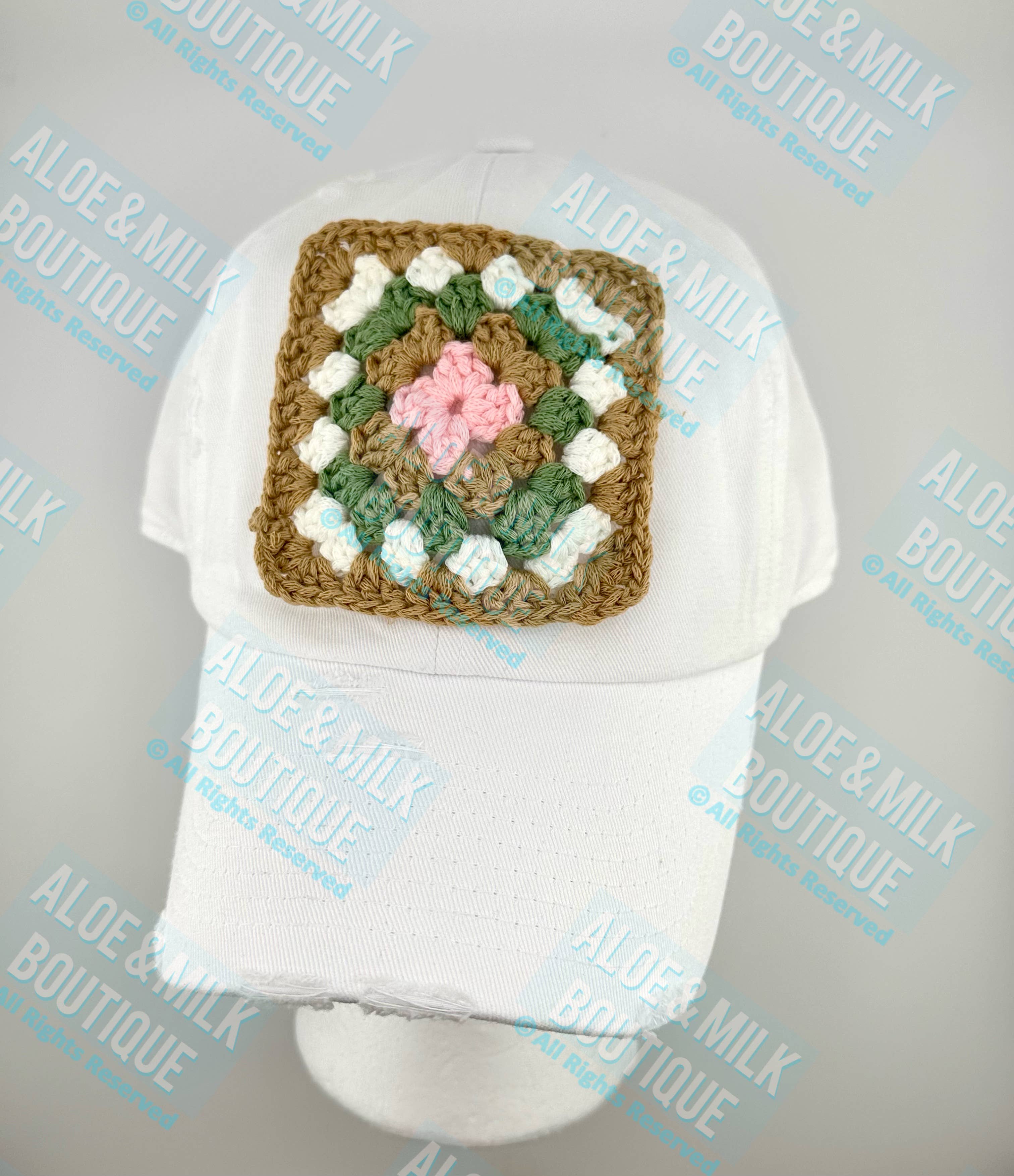 Aloe and Milk Boutique - Wholesale Patch - Crochet Granny Square Earth tone, granny square, coasters1