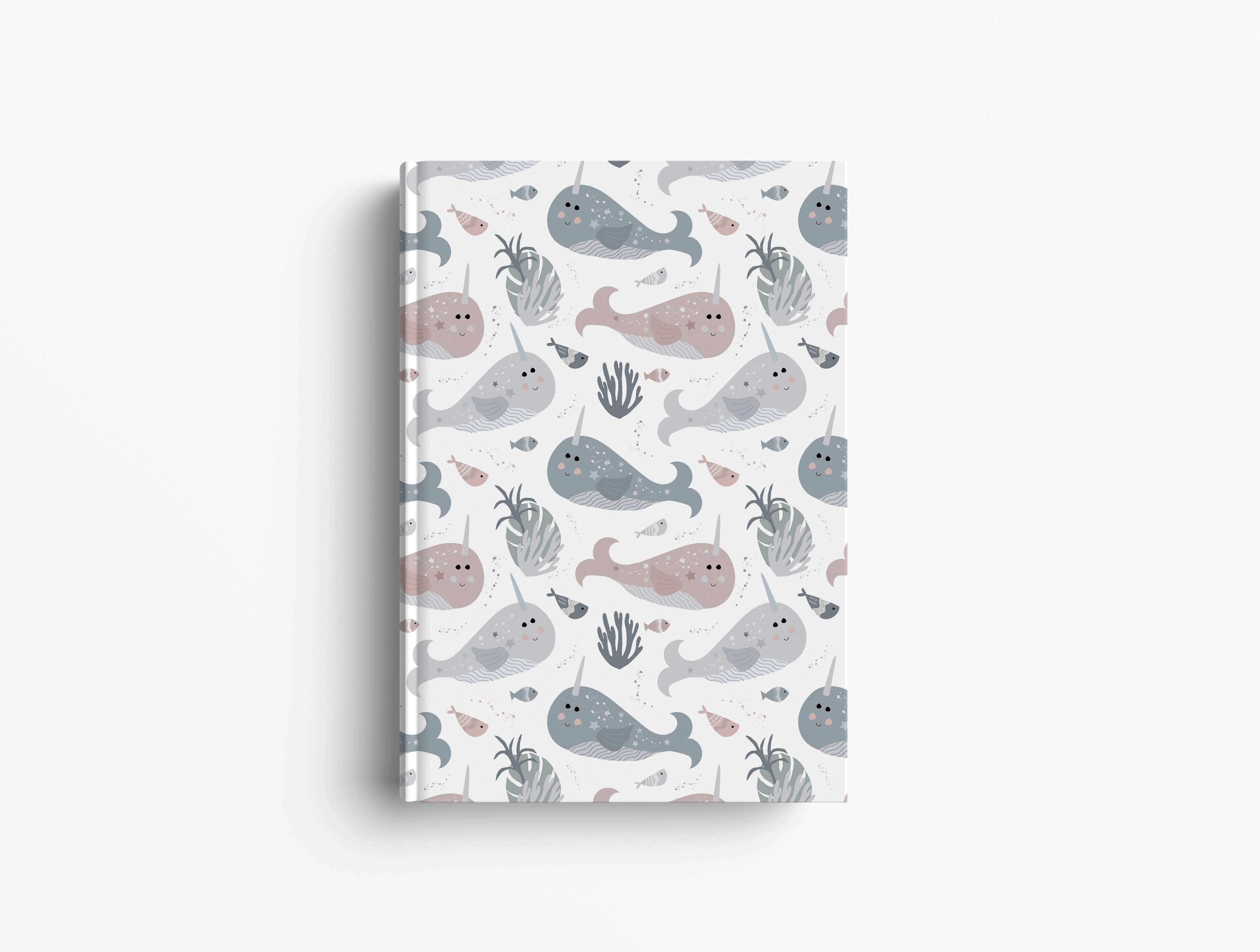 The Really Cute Stuff Company – wholesale Notebook – Narwhal Hardback Lined Notebook  - A4 or A5  2