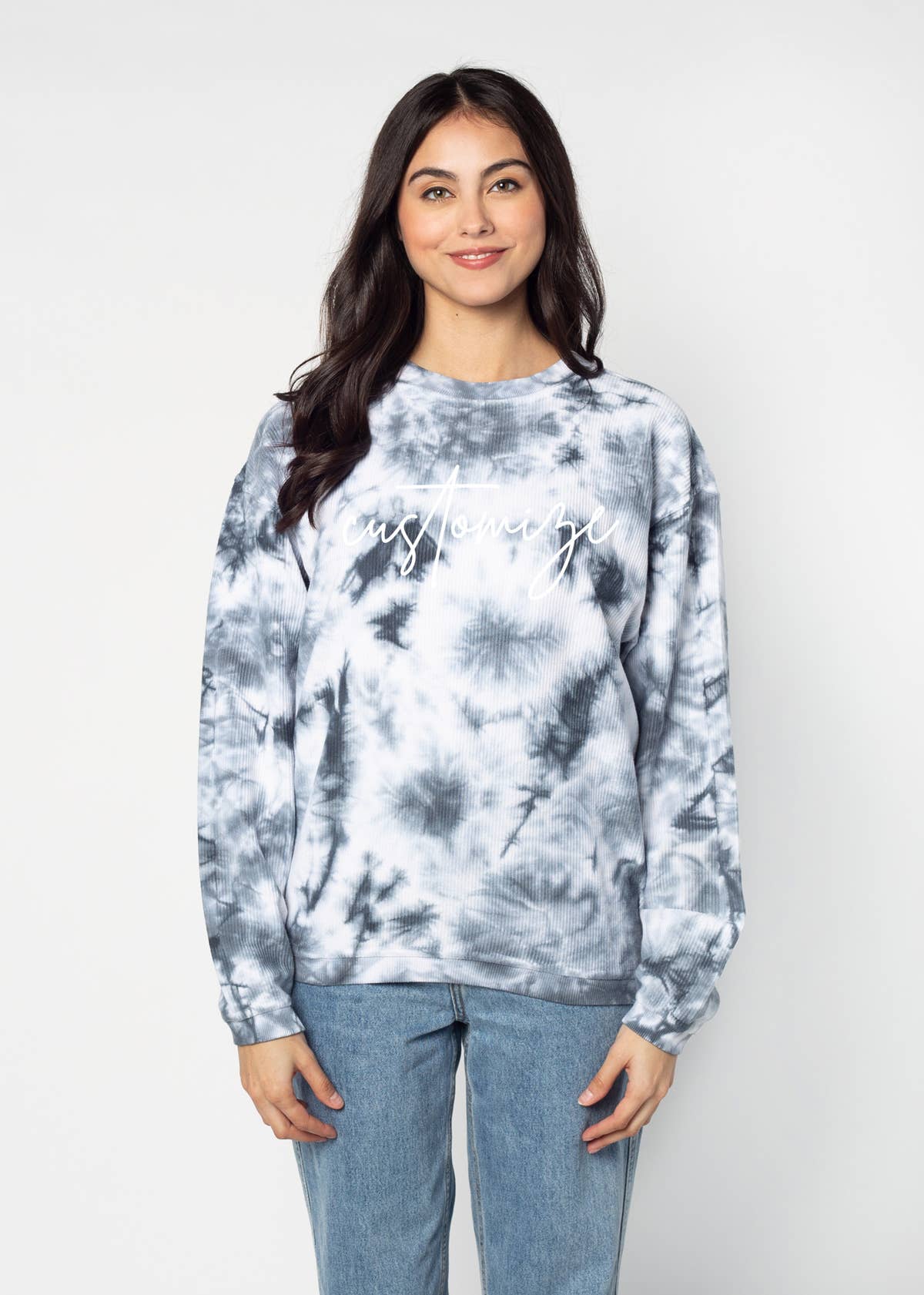 chicka-d - Venta al por mayor Sudadera estampada - Mujer - The Original Custom Graphic Corded Crew, escritura grande13