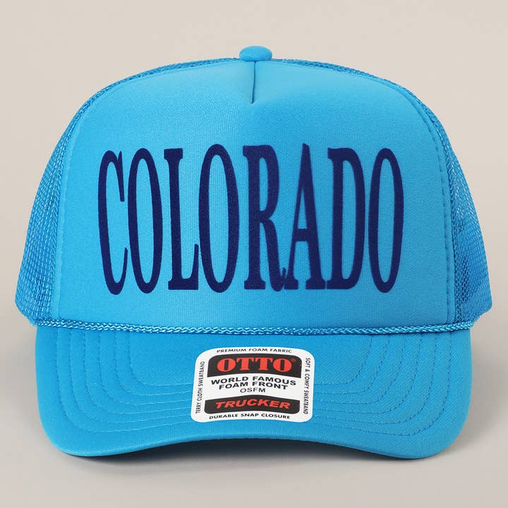 Fashion City - Wholesale Trucker Hat - Unisex - COLORADO Text Printed Mesh Back Foam Trucker Hat19