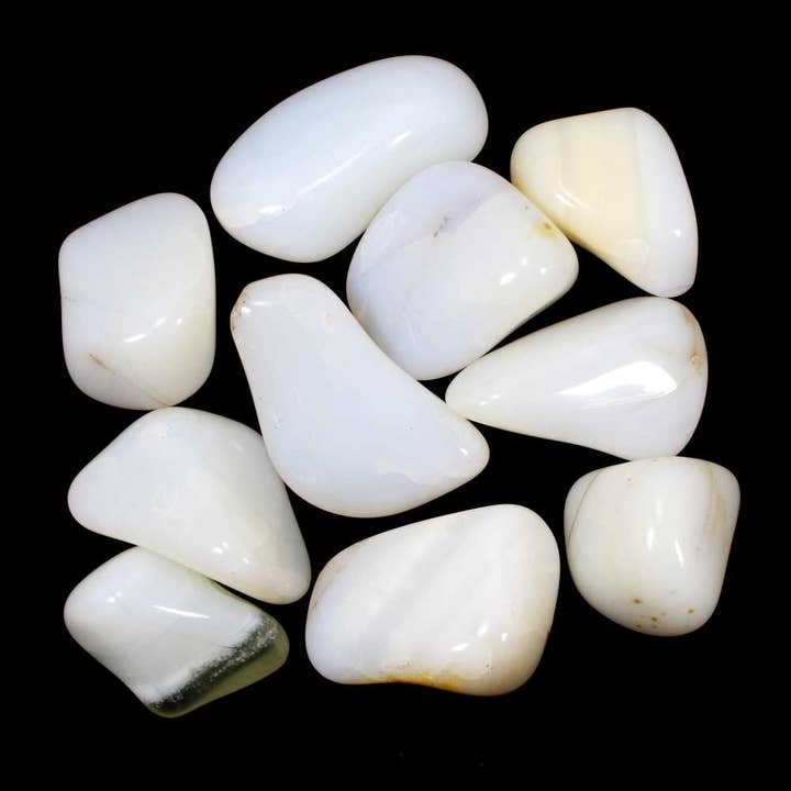 The Psychic Tree - Wholesale Spiritual Stone/Crystal - White Opal Polished Tumblestone Healing Crystal