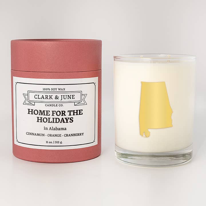 Home for the Holidays 11oz Soy Holiday Candle All States for wholesale by Clark & June Candle Co.
