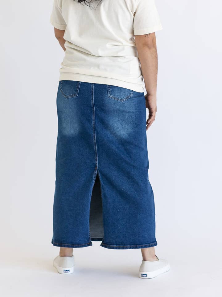 Inherit Clothing Company - Wholesale Skirt - Women's - Reece Maternity Long Denim Skirt - FINAL SALE
