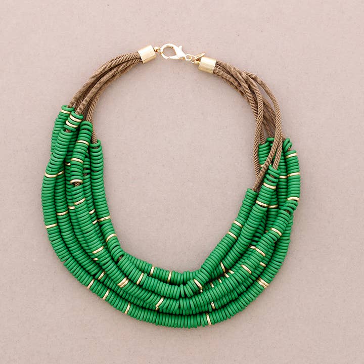 La Cuerda De Sol - Wholesale Beaded/Pearl Necklace - 6 Strips Beaded Resin Necklace
