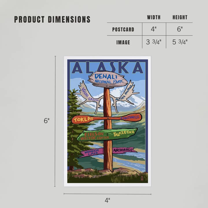 Lantern Press - Wholesale Postcard - PREMIUM POSTCARDS Denali National Park, Alaska Destinations4