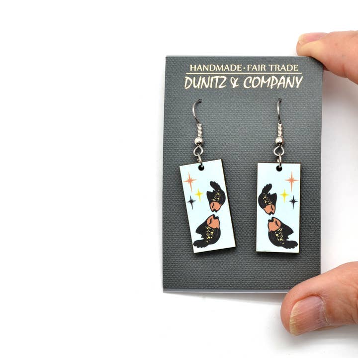 Dunitz & Company - Wholesale Dangle Earrings - Mid Century Modern Fish Dangle Earrings - Ships Assorted