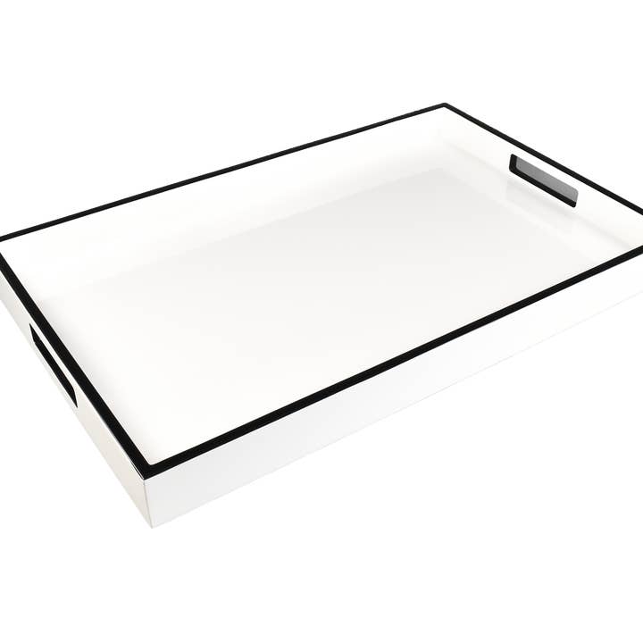 White with Black - Breakfast Tray - L-34WBT for wholesale by Pacific Connections