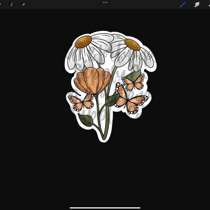 Autocollant Fleurs et Papillons pour la vente par Lem&Lollipops Supply Co. LLC