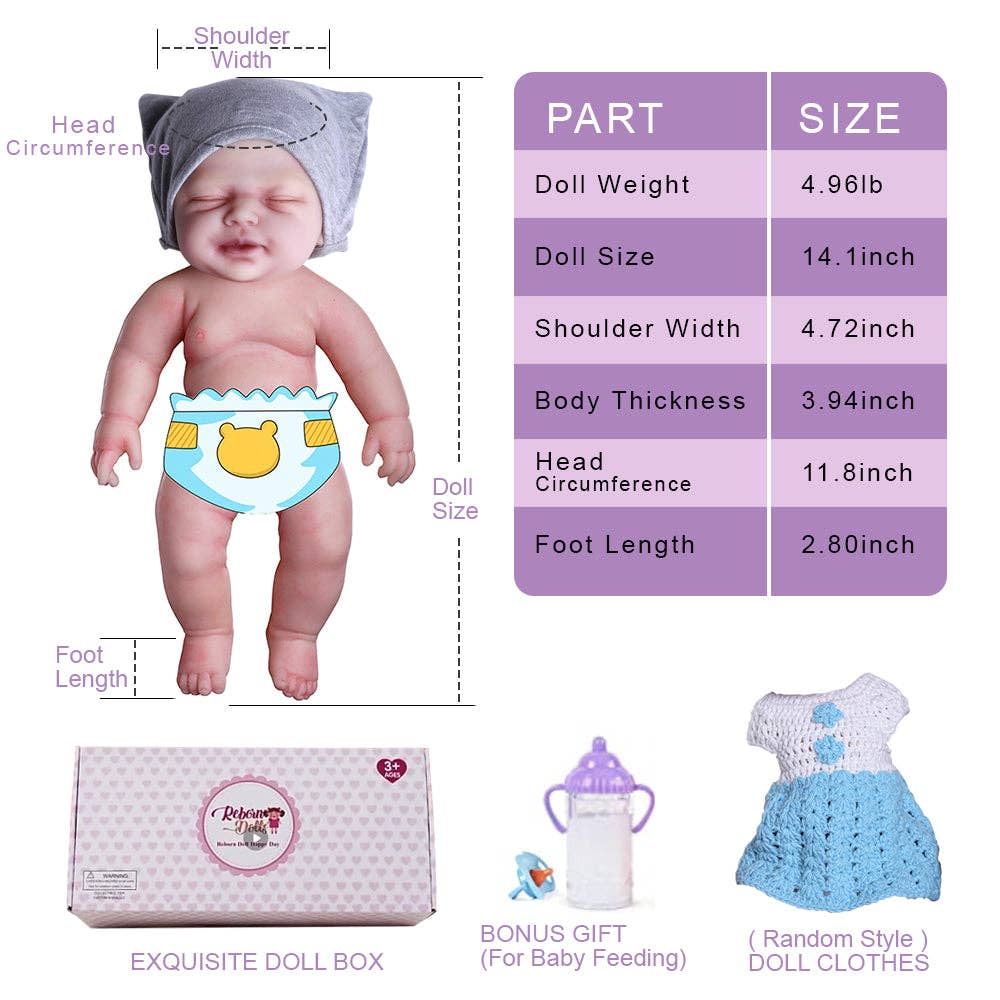Serendoll - Wholesale Doll - Kids - Serendoll 18.5"/  47 Cm Full Silicone Reborn Baby Doll,solid Lifelike Bold Girl 0153