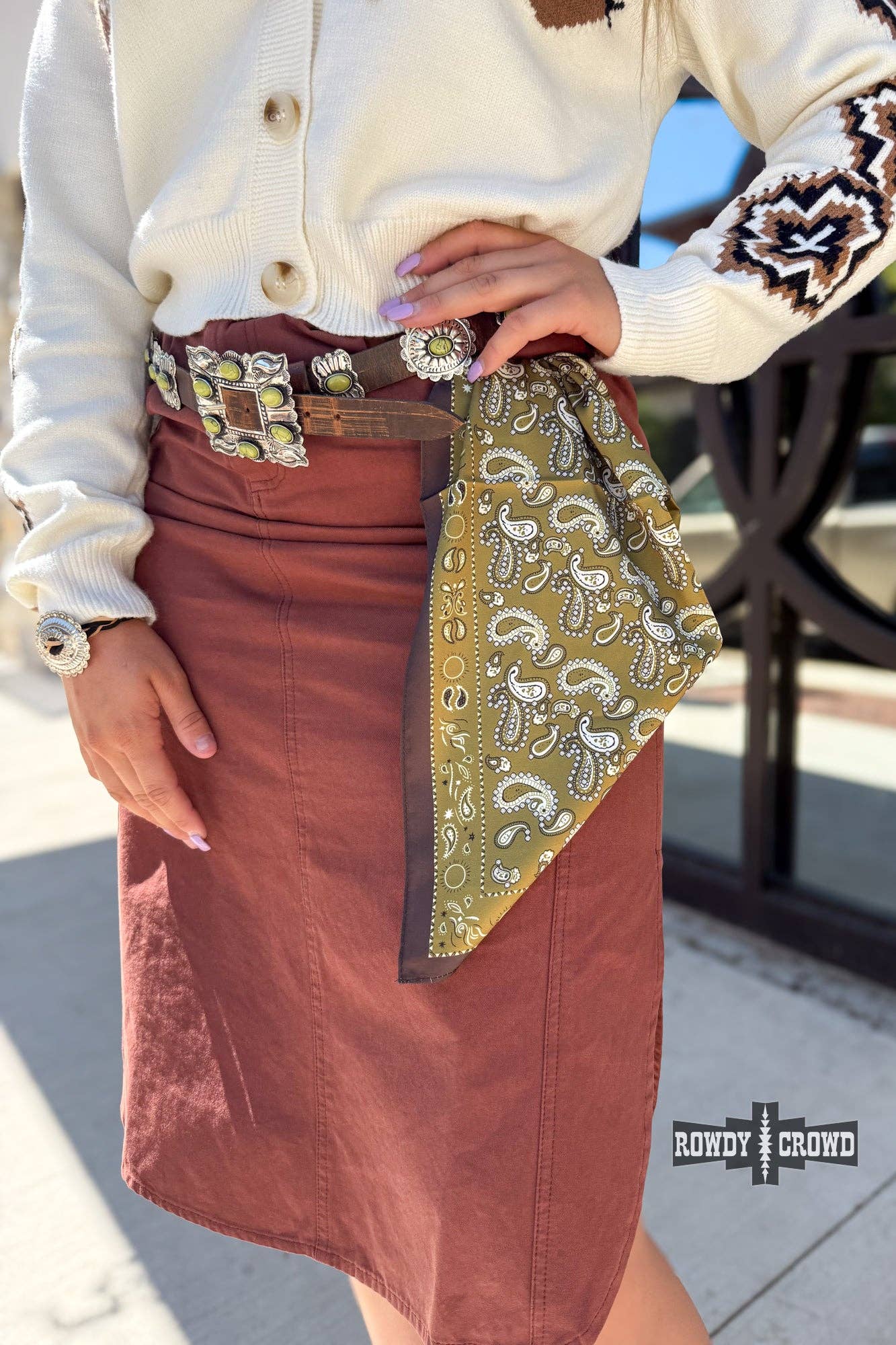 Rowdy Crowd Clothing - Wholesale Scarf - Women's - SMALL Paisley Anne Wild Rag