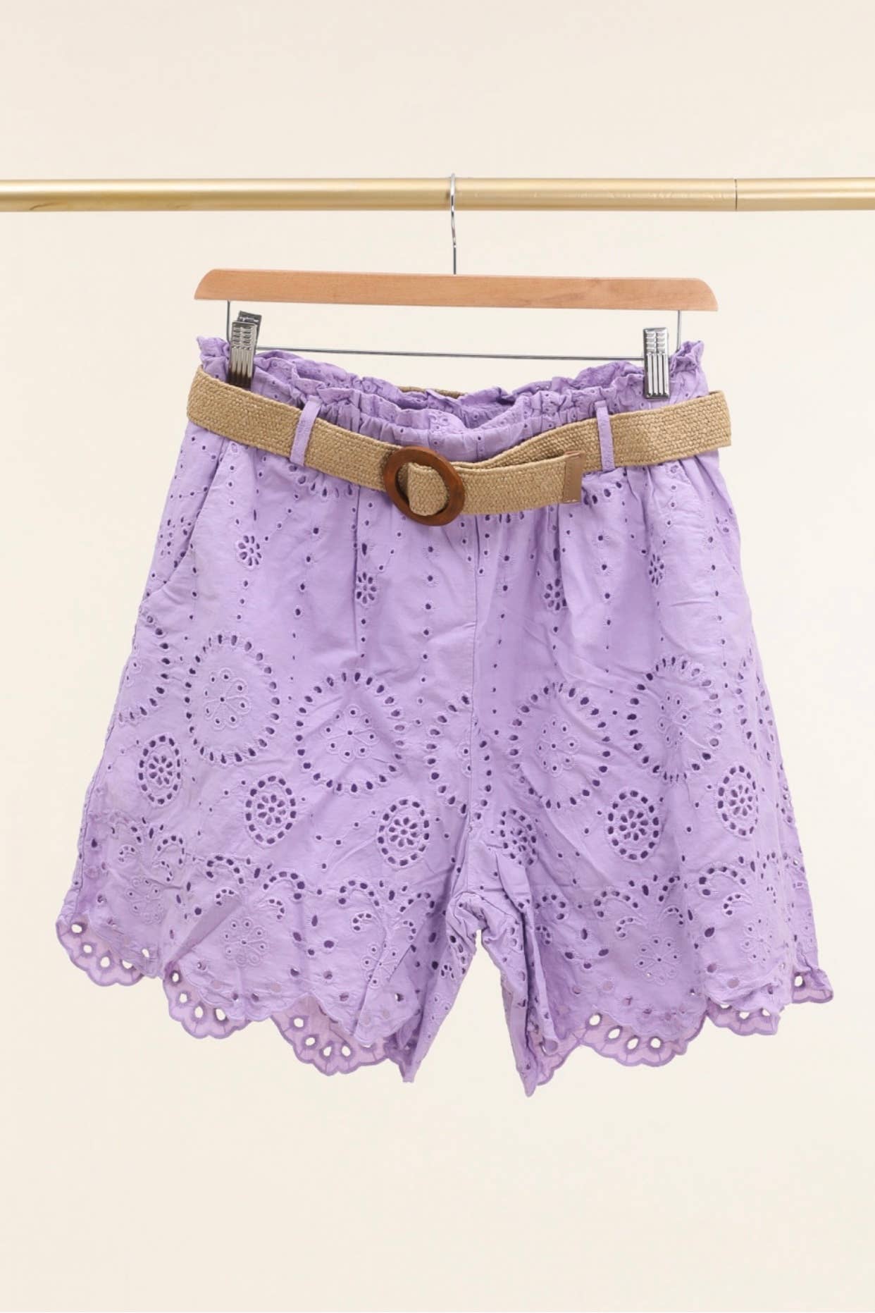 LÉA & LUC - Wholesale Shorts - Women's - Broderie anglaise shorts in 100% cotton REF. 25028