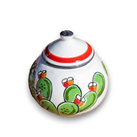 Prickly Pear Sugar Bowl for wholesale by Ceramiche De Simone
