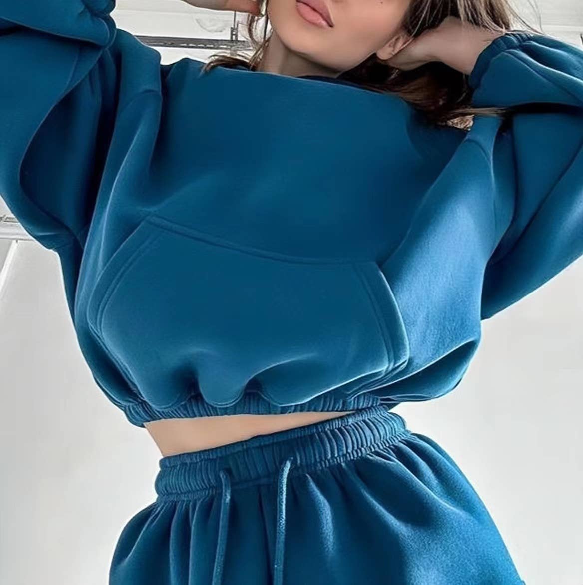 HIDDENBRAND - Wholesale Lounge Set - Women's - Hooded Pocket Trousers Sweatshirt Set2