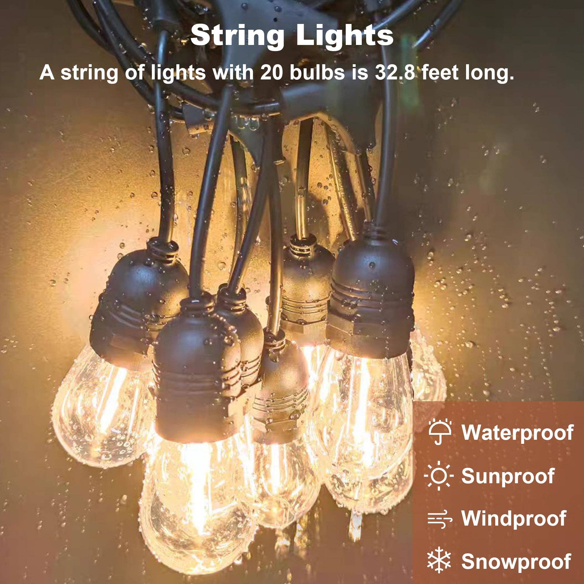 39F Inc. - Wholesale Outdoor Ornament/Decor - 13'x6.5' Wooden Pergola Grill Gazebo w/Metal Roof & Bulbs7