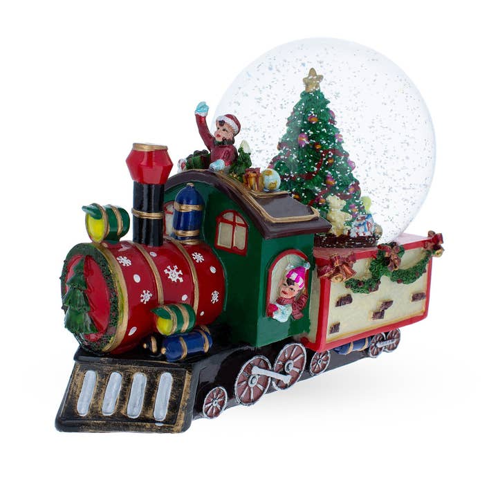 BestPysanky - Wholesale Decorative Figurine - Children Riding Train Musical Water Snow Globe4