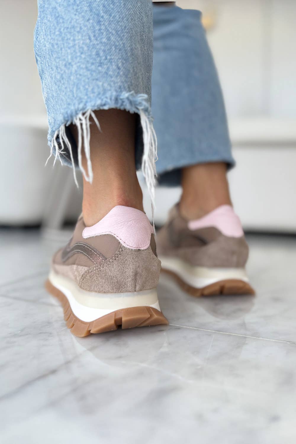 PMK SHOES - Wholesale Lifestyle Sneakers - Women's - Lumia - Mink - Handmade Cow Leather Sneakers1