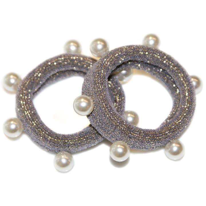 Lurex Pearl brede elastikker - HEL88 STÅL/PERLE for engroshandel hos Hepburn & Co.